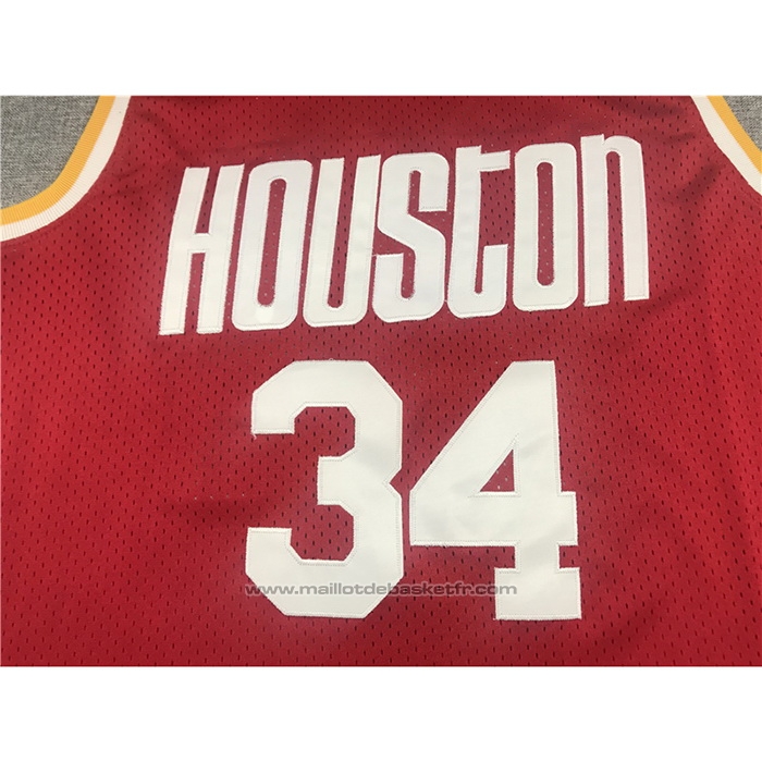 Maillot Houston Rockets Hakeem Olajuwon #34 Mitchell & Ness 1993-94 Rouge